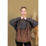 MUTE BAG Mute Bag Cookie 00s Shopper Bag Fermuarlı Astarlı Okul Omuz Çantası (32/36) Kahverengi