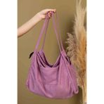 MUTE BAG Mute Bag Lilac 00s Shopper Bag Fermuarlı Astarlı Okul Omuz Çantası (32/36) Lila