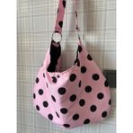 Mute Bag Polka Bag Puantiye Çanta / Puantiyeli Omuz Çantası (28*49) - Pembe - Siyah