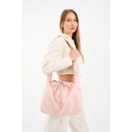 MUTE BAG Süet Bayb Pink Tote Bag/Toz Pembe Çapraz Kullanıma Uygun Süet Okul Omuz Çantası (50 * 30) Pembe