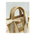 MUTE BAG Victoriaa Bohem Mini Hasır El Omuz Çantası / Yaz Ve Plaj Kombin Uyumlu Kadın Askılı Çanta (22*15)