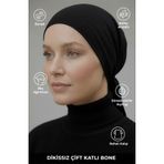 muteber Dikişsiz Bone - Çift Katlı - Viskon Kumaş - Rahat İç Bone