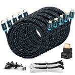 Mutecpower 5 Paket Yüksek Hızlı 3 Metre HDMI 2.0 Kablo Ethernet ile 30 AWG Destekler 3D 4Kx2K / 60Hz ve Ses Dönüş Kanalı - Ultra HD 3M Erkek Erkek Kablosu