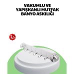 Mutfak Banyo Askılığı Vakumlu Yapışkanlı 5 Askı Bölmeli