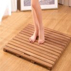 Mutfak, Banyo, Küvet için Su Geçirmez Kaymaz Bambu Banyo Paspası - Kaymaz Ayaklı Masif Ahşap Duş Paspası - Doğal Ahşap Ördek Tahtası - 100 x 40 cm - Yatak Odası, Tuvalet, Paspas, P için İdeal