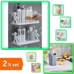 Mutfak + Banyo Organizatörü 2 Adet Raf Baharatlık + Döner Kapaklı Mini Çöp Kovası - T4M6D8
