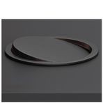Mutfak Dolabı Gömme Çöp Kutusu, Tezgah Gömme Çöp Kutusu Kapaklı Çöp Oluğu, Paslanmaz Çelik Geri Dönüşüm Kutusu Metal Çöp Kutusu, Siyah-çap 220mm,Black-diameter 220mm