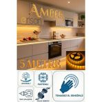 Mutfak Dolabı Tezgah Üstü Ayna Arkası Tam Set Temassız El Sensörlü Adaptörlü 5 Metre LED Aydınlatma - Amber