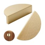 Mutfak Dolap Kulpları, 2 Adet Fırçalanmış Altın Yarım Daire Dolap Kolu, Modern Mutfak Dolap Kolları, Vintage Çekmece Aksesuarları, Mutfak Dolap Kolları ve Komodin Çekmece Kolları - Option-1