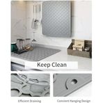 Mutfak Için Bulaşık Kurutma Matları, Silikon Bulaşık Kurutma Matı, Kaymaz Kolay Temizlenebilir, Dayanıklı Tencere Altlığı, Tezgah, Lavabo Buzdolabı İçin, 40×30Cm (Gri)