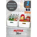 Mutfak Köşesi Freshbox 2 Adet 9.5 Litre Dolap Içi Düzenleyici Sepet, Saklama Kutusu, Banyo ve Mutfak Organizeri - 10 lt