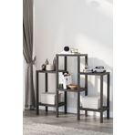 Mutfak Köşesi Shelf Piramit 6 Lı Plastik Raf Ünitesi Siyah, Çiçeklik, Banyo, Mutfak Rafı, Ayakkabılık, Kitaplık