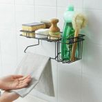 Mutfak Lavabo Organizeri Duvar Rafı Duş Rafı Deterjanlık Şampuanlık - Ahşap Rengi