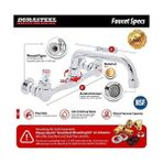 Mutfak Lavabosu Kurşunsuz Musluk - Durasteel 20,32 cm Merkezi Duvara Monte Ticari Mutfak Lavabo Bataryası 15,24 cm Döner Ağızlı - Nsf Sertifikalı - Çift Kollu Tutacaklar - Pirinç Yapılı ve Krom Cilalı - Ahşap - Option-1