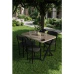 Mutfak Masası 4 Sandalyeli Set 110x70 cm Modern Bahçe Cafe Masa Takımı 4 Kişilik Tedy 9883 Anstrasit