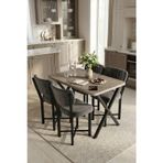 Mutfak Masası 4 Sandalyeli Set 110x70 cm Modern Masa Takımı Cafe Balkon Ofis Masa Elma 9887 Anstrast