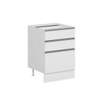 Mutfak Modül Hg_J Alt 3Ç1B2K Nray 60Cm Dolap Beyaz Beyaz Mdf