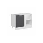Mutfak Modül Mbr_C Alt 1K1R 120Cm Köşe Dolap Beyaz Antrasit Mdf