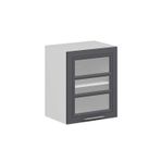 Mutfak Modül Mbr_C Üst 1Dk1R 50-H60Cm Dolap Cam Beyaz Antrasit Mdf