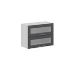 Mutfak Modül Mbr_C Üst 2Yk1R 80-H60Cm Dolap Cam Beyaz Antrasit Mdf