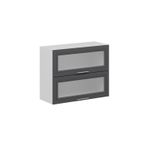 Mutfak Modül Mbr_C Üst 2Yk1R 90-H60Cm Dolap Cam Beyaz Antrasit Mdf