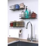 Mutfak Rafı Yapışkanlı Baharatlık 3 Lü Set Organizer Düzenleyici - Siyah