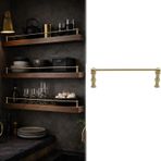Mutfak Rafları Güvenlik Çubukları 4'lü Set Pirinç Çubuk 2 Çubuklu Düşmeye Karşı Korumalar - Dekoratif Dolap Bariyeri 110 cm (3,6 ft) Stil A, 5'li Paket