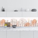 Mutfak Tezgah Arası Folyo Fayans Kaplama Folyosu Botanik Çiçek 60x100 cm