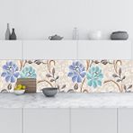 Mutfak Tezgah Arası Folyo Fayans Kaplama Folyosu Çiçek Duvar 2 60x100 cm