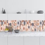Mutfak Tezgah Arası Folyo Fayans Kaplama Folyosu Kahve Geometrik Mozaik 60x100 cm
