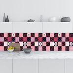 Mutfak Tezgah Arası Folyo Fayans Kaplama Folyosu Kiraz Kalp 60x300 Cm