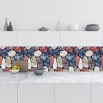 Mutfak Tezgah Arası Folyo Fayans Kaplama Folyosu Mermer Taş Doku 60x500 Cm