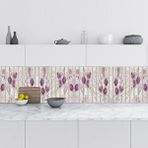 Mutfak Tezgah Arası Folyo Fayans Kaplama Folyosu Mor Papatya 60x400 Cm