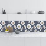 Mutfak Tezgah Arası Folyo Fayans Kaplama Folyosu Papatya Çizim 60x200 Cm