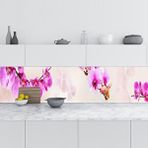 Mutfak Tezgah Arası Folyo Fayans Kaplama Folyosu Pembe Orkideler 60x300 cm