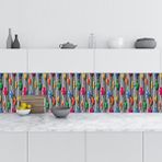 Mutfak Tezgah Arası Folyo Fayans Kaplama Folyosu Renkli Elmaslar 60x300 Cm