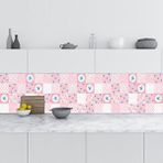 Mutfak Tezgah Arası Folyo Fayans Kaplama Folyosu Rustik Pembe 60x500 cm