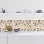 Mutfak Tezgah Arası Folyo Fayans Kaplama Folyosu Üçgen Design 60x300 Cm