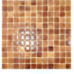 Mutfak Tezgah Arası, Havuz, Banyo, Sauna, Spa, Iç ve Dış Dekorasyonda Tüm Yüzeyler Için, 25X25MM. P. Krem-Kahve, 31,5X31,5CM. Fileli Cam Mozaik. (10 File Karo = 1 M2 Fiyatıdır ) - Krem - Kahve