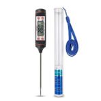 Mutfak Tipi Dijital Yemek Termometresi | LCD Ekranlı ve Koruma Kılıflı | Et Pişirme Derecesi ve Sıvı Sıcaklık Ölçer | Hassas Sensörlü-Tüm Yemekler İçin Uygun