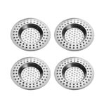 Mutfak ve banyo için 4 adet gider süzgeci, paslanmaz çelik, küvet gider koruması, duş gider kapağı, saç tutucu, tıpa, 7,5 cm dış çap