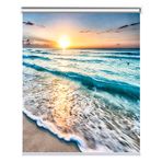 Mutfak Yatak Odası Banyo için Plaj Manzaralı Karartma Stor Perde - 60cm/80cm/100cm/120cm/140cm Genişlik (Boyut: 60x120cm/23.6"x47.2") - Şık ve İşlevsel Pencere Uygulaması