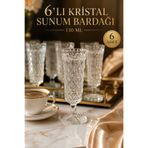 Mutfiko Kristal Sunum Bardağı 130 ML 6’lı Ayaklı Cam Bardak Şık Kahve Yanı Bardak Seti