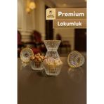 Mutfiko Lüks Altın Kenarlı Cam Ikramlık Kase 6’lı Set – Lokum & Çerez Sunumluk - 6 Adet