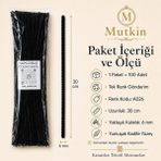 Mutkin A026 Şönil Tel Siyah 100 Adet 30 cm Yoğun Tüylü Hobi Çubuğu El İşi ve Okul Etkinlik Malzemesi