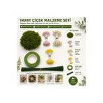 Mutkin Yapay Çiçek Malzeme Seti Şönil Hobi DIY Buket Aranjman Seti Yapay Yosun Tohum Çiçek Bandı Yeşil Tel