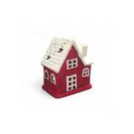 mutlu adım 1 Adet 10x8cm Mini Seramik Ev Dekor Biblo Kırmızı Ev Mumluk