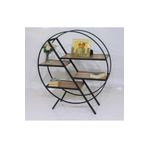 MUTLU ALIŞVERİŞ MERKEZİ Yuvarlak Ferforje Dekoratif Raflı Kitaplık 100x30x113cm