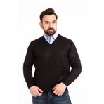 Mutlu City Erkek Ince Yün Triko Örgü Regular Baba V Yaka Kazak 5130
