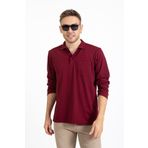 Mutlu City Erkek Orta Yaş Ve Üzeri Polo Yaka Cepli Uzun Kollu Mevsimlik Sweatshirt -bordo 1103